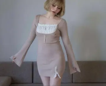 andmary Poppy 레이스 미니 드레스