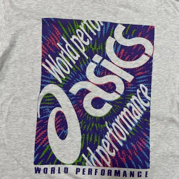 [레어] 90s ASICS 티셔츠 L 상당 멜란지 그레이 빅 로고 빈티지