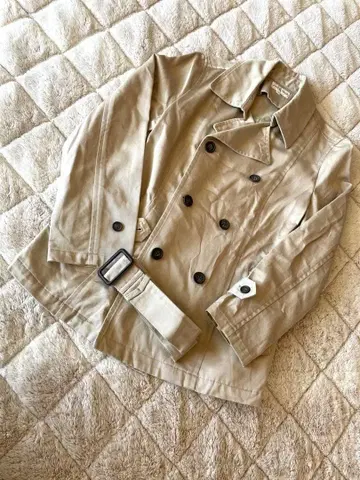 풀라프림 트렌치코트 짧은 기장 벨트 포함 슬릿 겉옷 사이즈 2