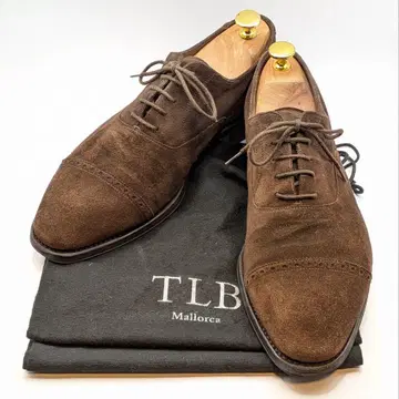 TLB 스트레이트 팁 스웨이드 7.5 쿼터 프롱 다크 브라운