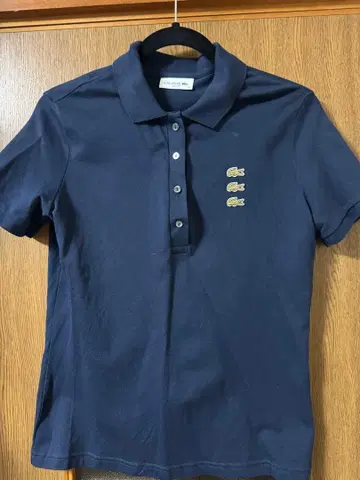 LACOSTE 네이비 피케 셔츠 40
