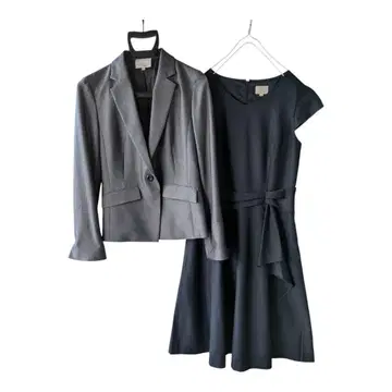 EMMAJAMES 그레이 자켓과 네이비 드레스 셋업 9호