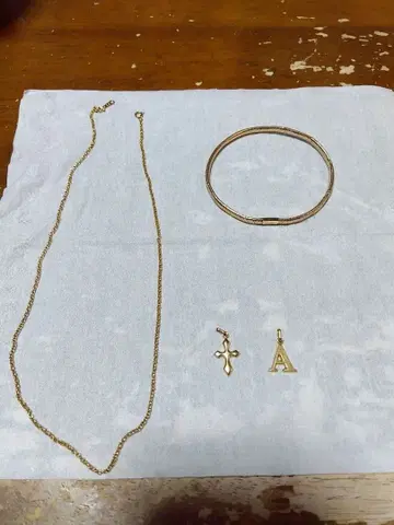 k18 목걸이 뱅글 참 세트