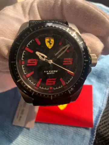 페라리 XX KERS 아날로그 시계 블랙 레드 NEW