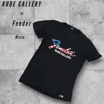 [초레어] 루드 갤러리 x 펜더 콜라보 T셔츠 성조기 로고 일본제 M