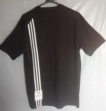 Y-3 요지 야마모토 레어 블랙 화이트 스트라이프 티셔츠
