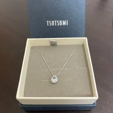 TSUTSUMI K10WG 화이트 골드 아쿠아 마린 프티 목걸이