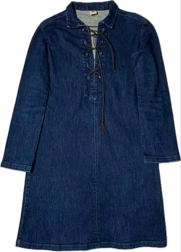 45R 45rpm 레이스업 스트레치 인디고 데님 원피스 3