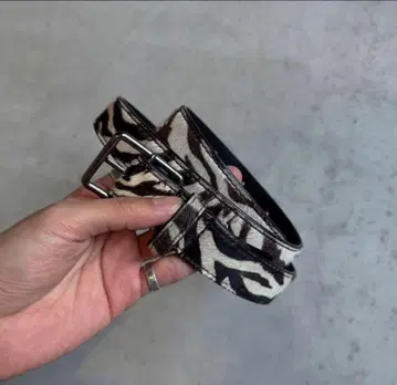 Jaded London 제브라 패턴 가죽 벨트