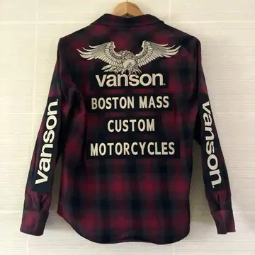 vanson 체크 무늬 플란넬 셔츠 빨간색/블랙