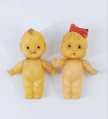 큐피 인형 남아&여아 2체 세트 소프트 비닐 쇼와 레트로