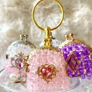 사랑에 빠진 핑크와, 하트 마법의 가마구치 미니 파우치