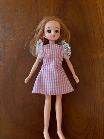리카짱 인형 본체 체크 무늬 드레스