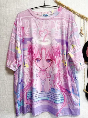 ACDC RAG 아이돌 천사 T셔츠 병약미 지뢰계 빅 실루엣 반팔