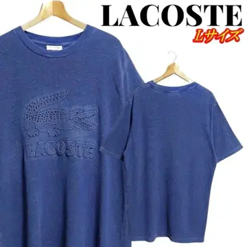 LACOSTE 라코스테 엠보싱 로고 빅 와니 T셔츠 L 사이즈 인디고