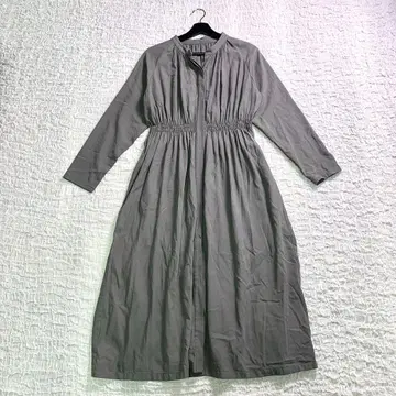 evam eva 에붐에바 코튼 개더 긴팔 원피스 M