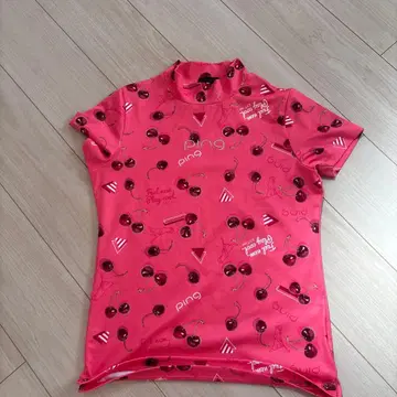 PING 체리 패턴 M 사이즈 셔츠