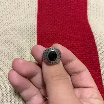 실버 반지 검은색 돌 장식 디자인 9호