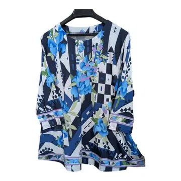 새상품 꽃무늬 멋진 7부 소매 튜닉 3L까지 OK입니다