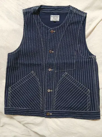 SCHOTT BROS. PERFECTO 네이비 스트라이프 베스트 M