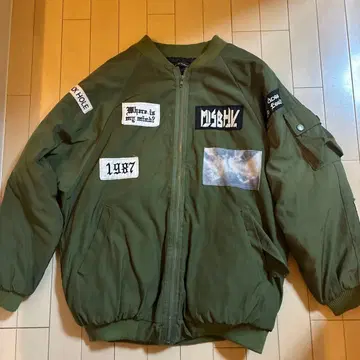 올리브 그린 MA-1 자켓 패치 포함