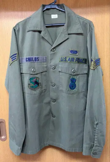 풀 패치 부착 U.S. AIR FORCE 80년대? 유틸리티 셔츠