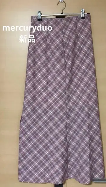 mercury duo 핑크 계열 체크 롱 스커트