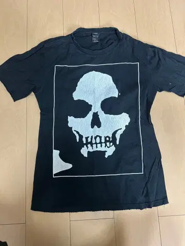 넘버나인 스컬 프린트 블랙 T셔츠 L