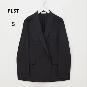 PLST 린넨 블렌드 더블 자켓 테일러드 봄/여름 블랙 S
