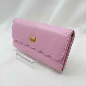 츠모리치사토 칼리 고양이 모티브 핑크 계열 장지갑 여성용