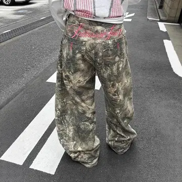 카모 무늬 리얼트리 배기 데님 noremid 남녀 공용 M