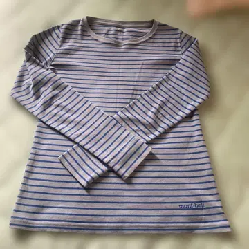 mont-bell 보더 롱 슬리브 T셔츠 스카이블루