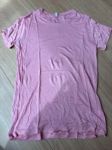 베이스 레인지 반팔 시어 T셔츠 핑크 XS