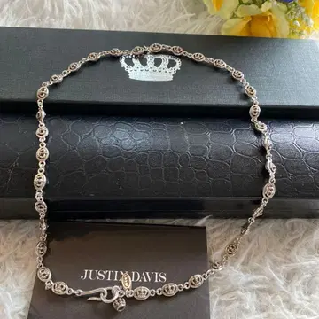 저스틴 데이비스 실버 체인 크라운 목걸이 50cm