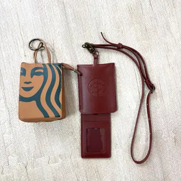 새상품 스타벅스 커스터마이즈 저니 2026 가죽 참 파우치 패스 케이스