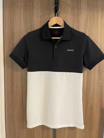 BRIEFING 반팔 피케 셔츠 M 블랙/화이트 브리핑