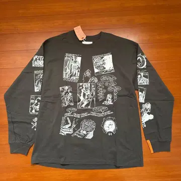 새상품 블랙 위도우 롱 T셔츠 L fade black