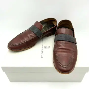 BRUNELLO CUCINELLI 브루넬로쿠치넬리 가죽 로퍼 37 브라운