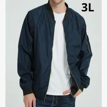 MA-1 남성용 3L 루즈핏 빅 사이즈 네이비 자켓