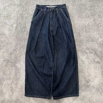 니코앤드 커브 데님 턱 와이드 데님 팬츠 배기 팬츠 인디고 다크 네이비