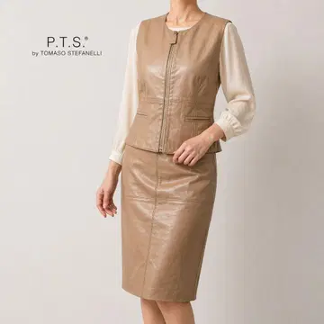 P.T.S 셋업 천연 가죽 베이지 이탈리아제 노카라 토마소 스테파넬리