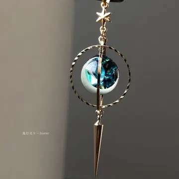 초승달과 시리우스 축광 마법 천구의 우주 레진 목걸이