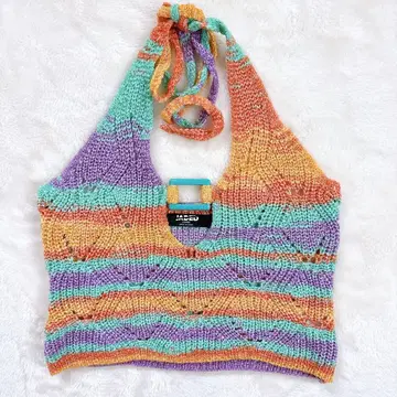 Jaded London 크로셰 홀터넥 상의 y2k 해외