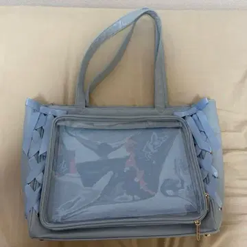 WEGO 레이스업 이타백 스카이블루 S 사이즈 리본