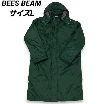 BEES BEAM 비즈빔 다크 그린 후드 부착 벤치 코트 L