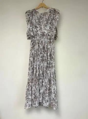 COCO DEAL 빈티지 플라워 개더 슬리브 원피스