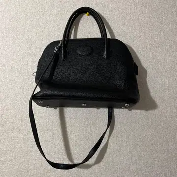 블랙 가죽 핸드백 숄더 스트랩 포함