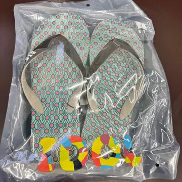 미사용 BTS 기하학 패턴 비치 샌들 25cm 남성용 해변 아르민