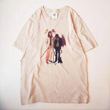 STOF 라이프이즈유머 T셔츠 만담 콤비 스트프 베이지 M