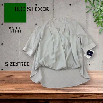 e1928B.C STOCK 새상품 V넥 반팔 풀오버 오버 사이즈 FREE